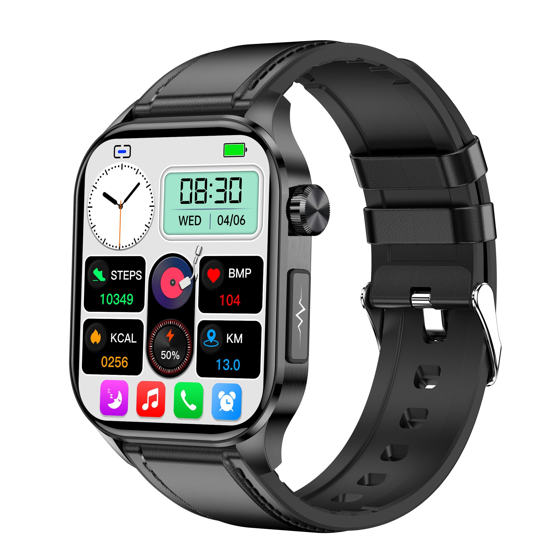 ET580 Smart Watch Bluetooth Calling Sports Black Black Belt