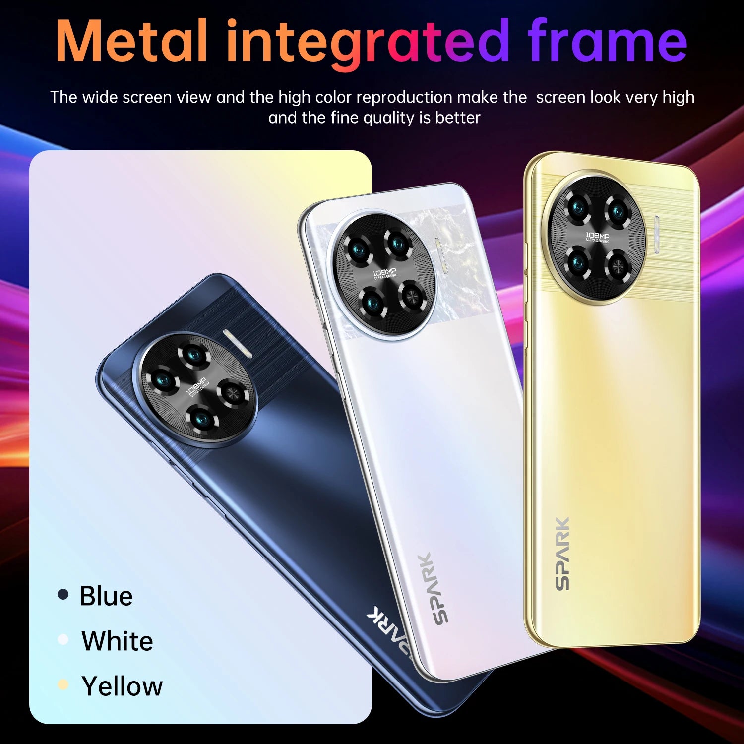 FUFFI-Spark 20 Pro+,Smartphone,6.8 inch,4+128GB ROM,Mobile phones Android,21MP Camera,Google Play store,4G Network,celulares