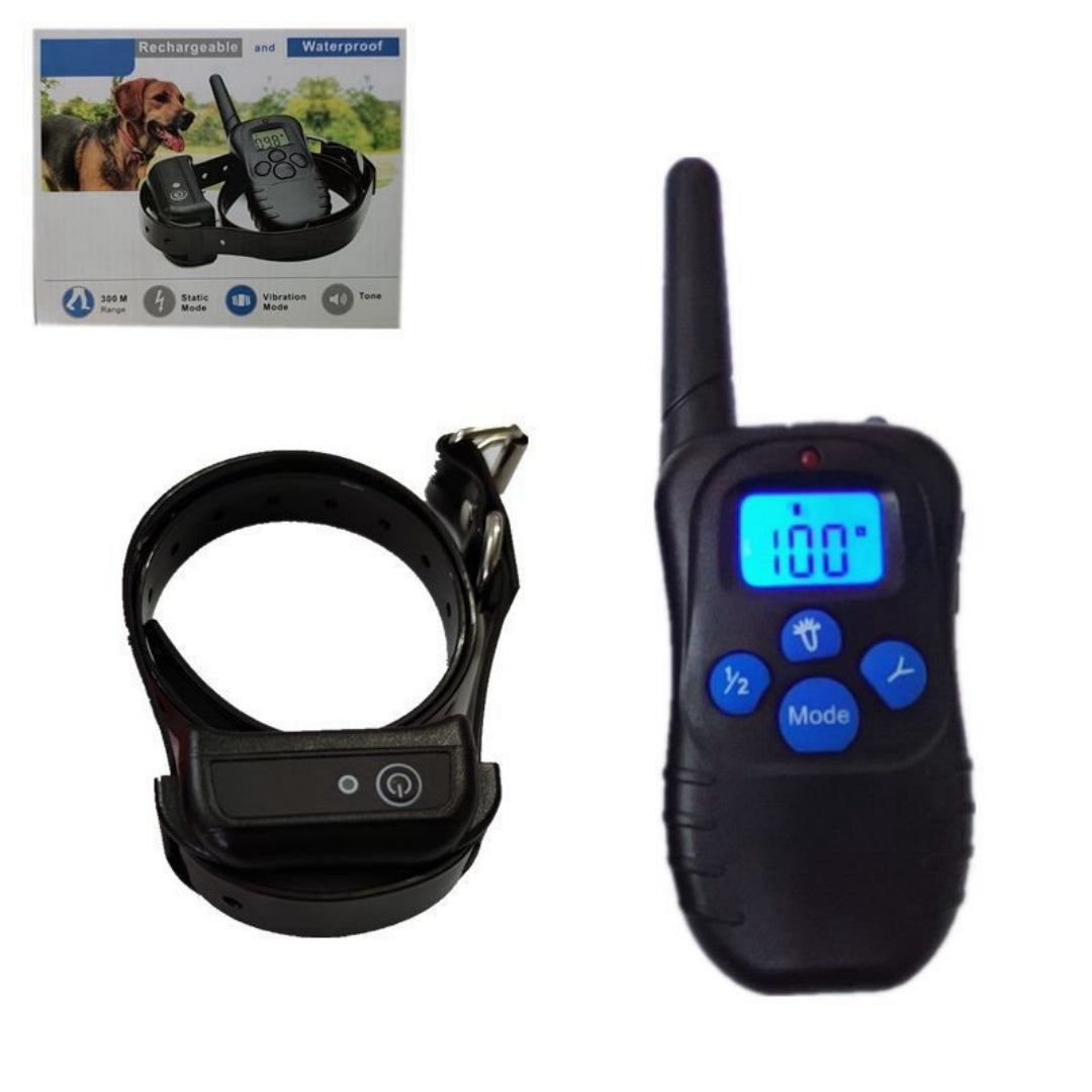 Household Portable Button Waterproof Pet Dog Trainer Black1